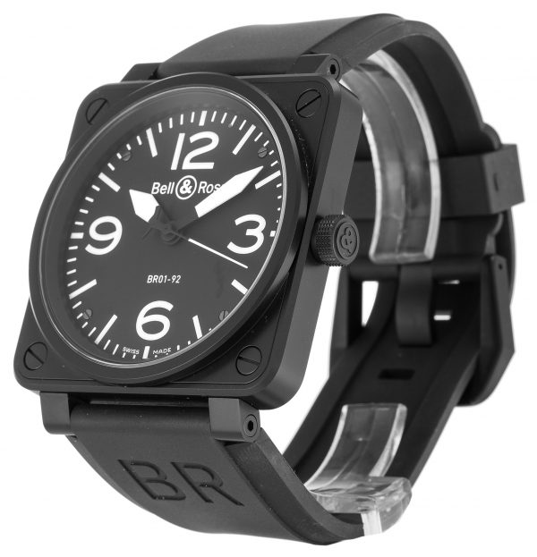 classic black and white bell and ross square watch