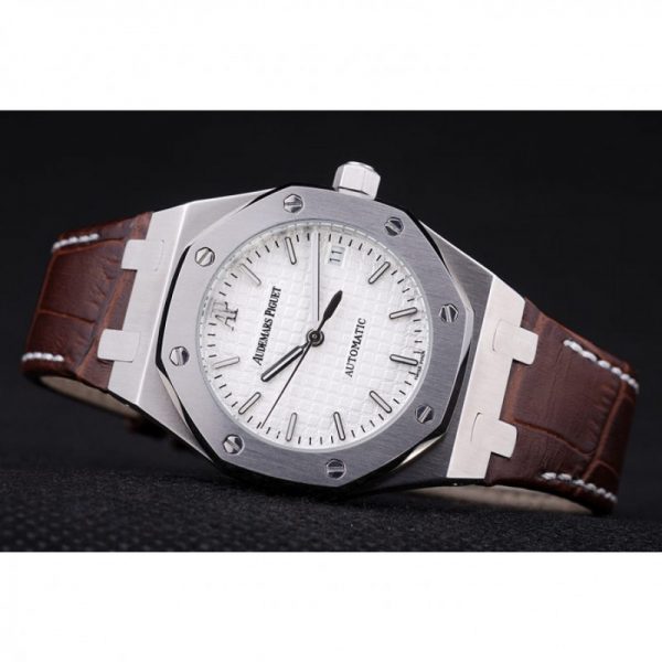automatic white dial ap watch date