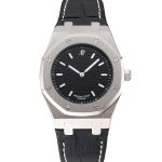 black dial silver ap watch
