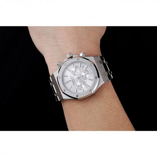 white dial metal ap watch