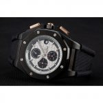 fake white dial black watchband audemars puguet