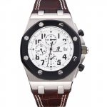 white dial brown leather band ap watch