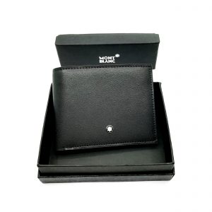 black montblanc bifold wallet