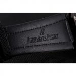 audemars piguet logo on black leather strap
