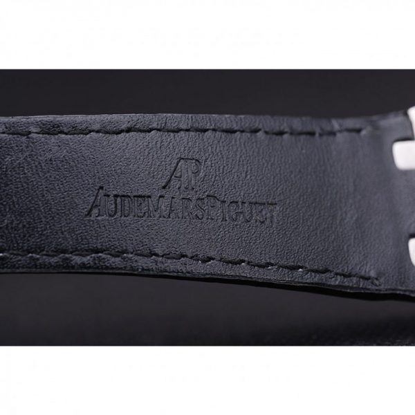 audemars piguet logo on black leather band