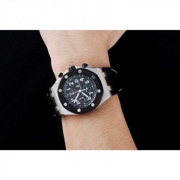 black ap watch on wrist