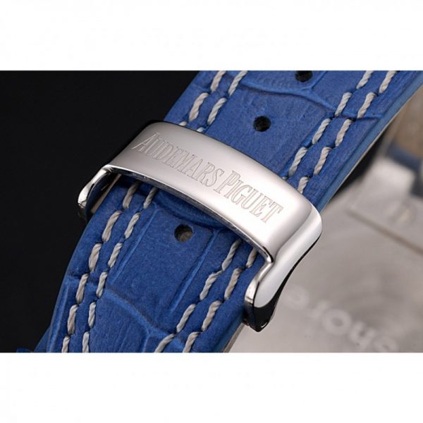 audemars piguet royal oak logo on blue leather strap